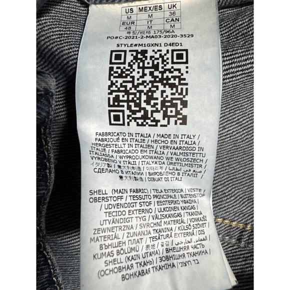 Guess Dillon Jean Jacket, Men's, Wild Horses on Back, Medium, Denim - Picture 11 of 14